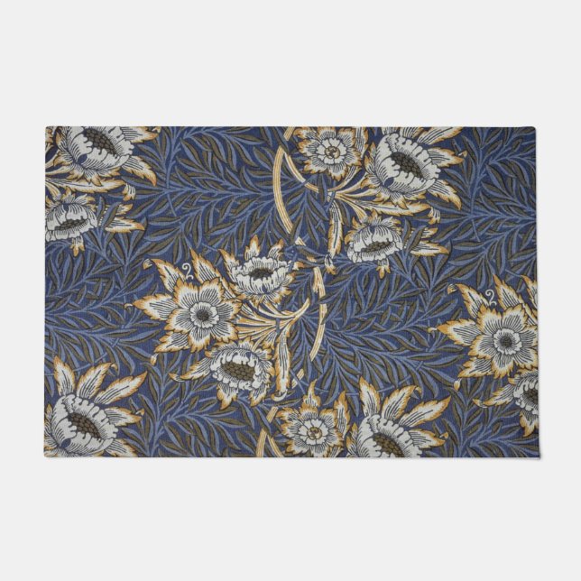 William Morris Tulip and Willow Floral Pattern Doormat (Front)