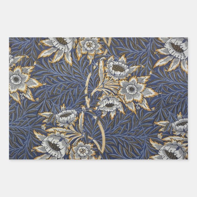 William Morris Tulip and Willow Floral Pattern Wrapping Paper Sheet (Front)