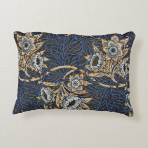 william morris tulip and willow tapestry pattern accent pillow