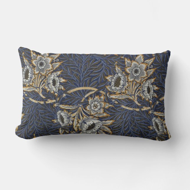 william morris tulip and willow tapestry pattern lumbar pillow (Front)