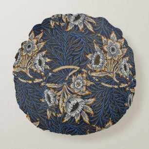 william morris tulip and willow tapestry pattern round pillow