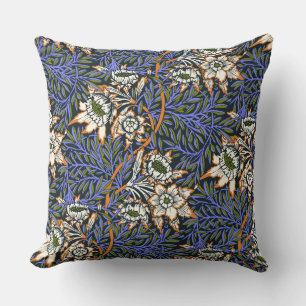 William Morris Tulip and Willow Vintage Pattern Throw Pillow