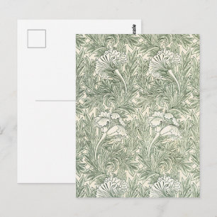 William Morris Tulip Green Floral Art Print Postcard