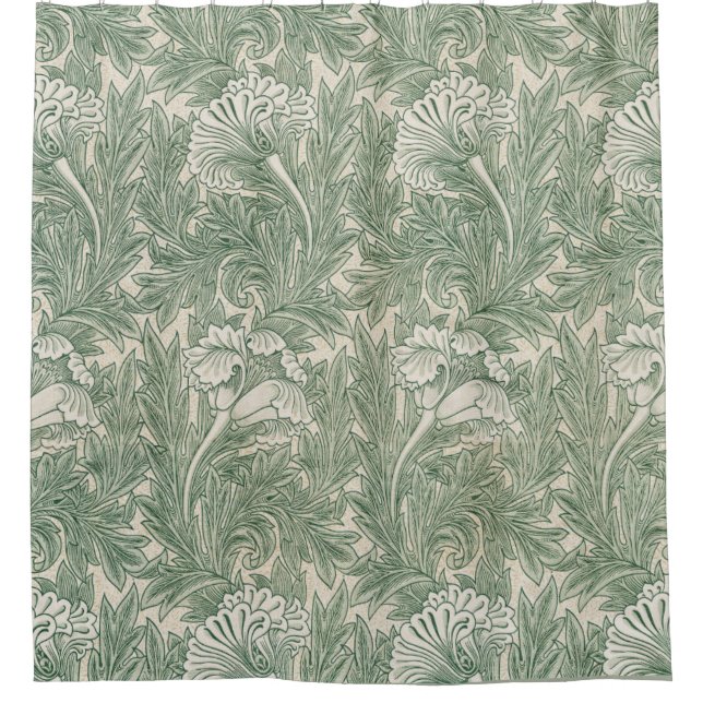 William Morris tulip wallpaper textile green (Front)