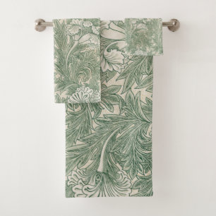 William Morris tulip wallpaper textile green Bath Towel Set