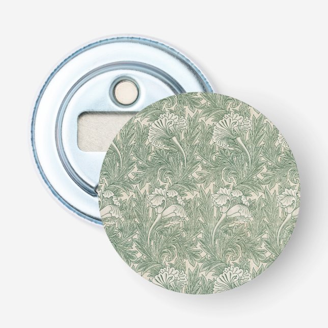 William Morris tulip wallpaper textile green Bottle Opener (Front)