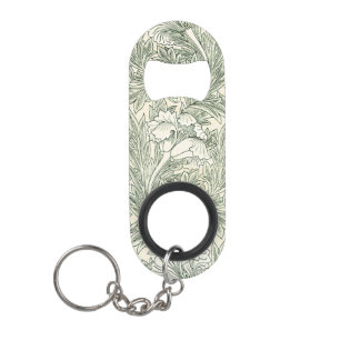 William Morris tulip wallpaper textile green Keychain Bottle Opener