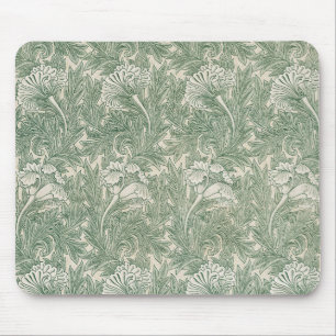 william morris tulip wallpaper textile green mouse pad
