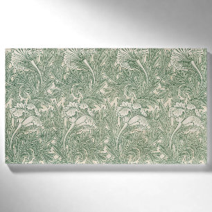 William Morris tulip wallpaper textile green Name Tag