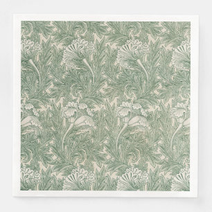 William Morris tulip wallpaper textile green Napkin