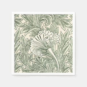 William Morris tulip wallpaper textile green Napkin