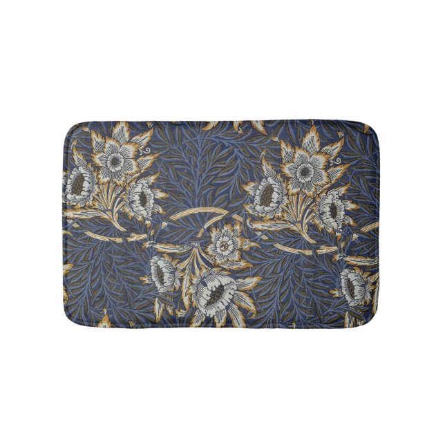 William Morris Tulip Willow Blue Pattern Bath Mat (Front)