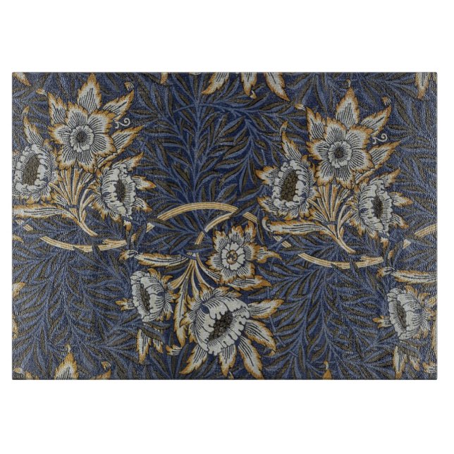 William Morris Tulip Willow Blue Pattern Cutting Board (Front)