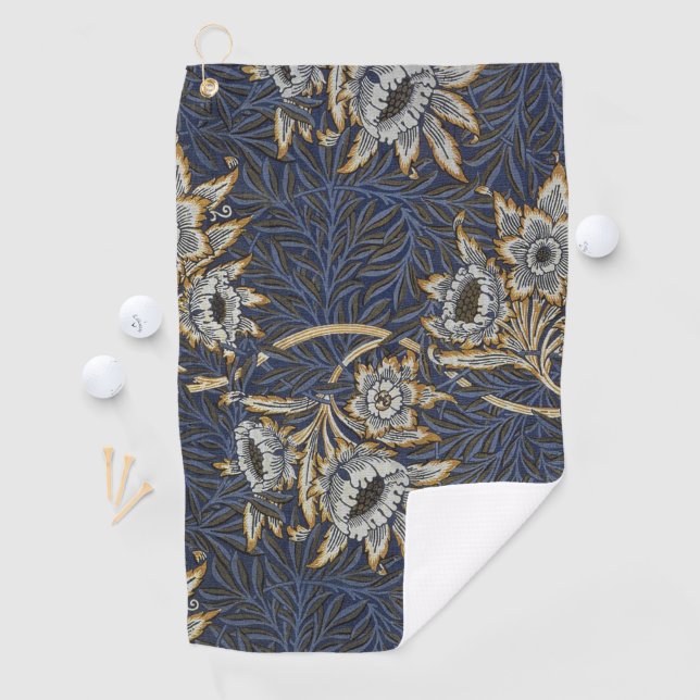 William Morris Tulip Willow Blue Pattern Golf Towel (InSitu)