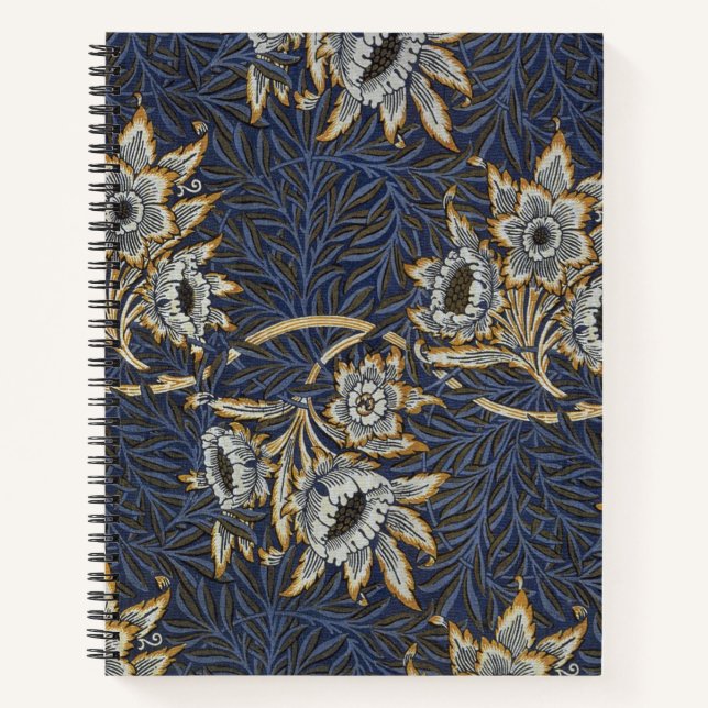 William Morris Tulip Willow Blue Pattern Notebook (Front)