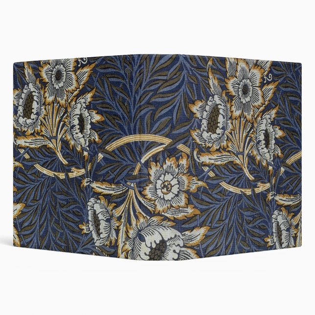 William Morris Tulip Willow Pattern Blue Floral Binder (Background)