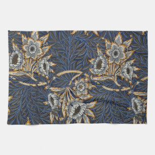 William Morris Tulip Willow Pattern Blue Floral Kitchen Towel