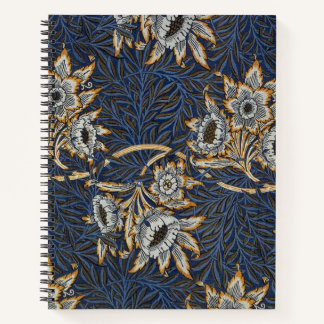 William Morris Tulip Willow Pattern Blue Floral Notebook