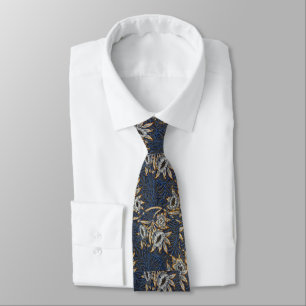 William Morris Tulip Willow Pattern Blue Floral Tie