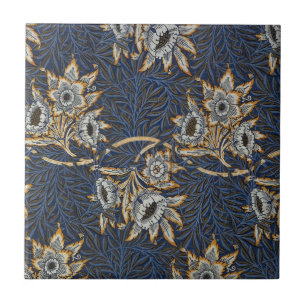 William Morris Tulip Willow Pattern Blue Floral Tile