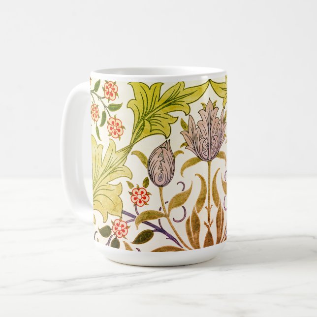 William Morris Tulips Coffee Mug (Front Left)