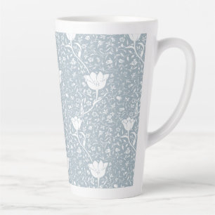 William Morris Tulips in White Pattern  Latte Mug