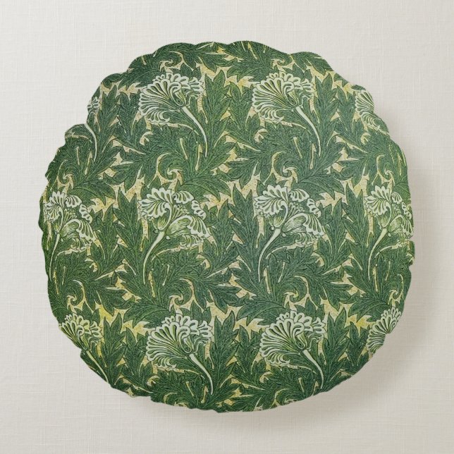 William Morris Tulips  Round Pillow (Front)