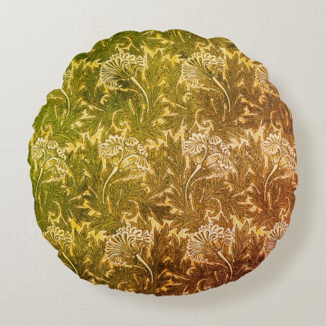 William Morris Tulips Round Pillow (Front)