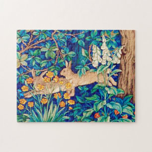 William Morris "Two Hares" in a Forest Jigsaw Puzzle