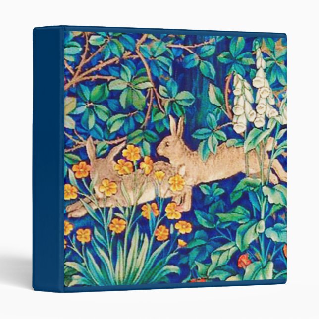 William Morris "Two Hares" Wild Rabbits Print  Binder (Front/Spine)