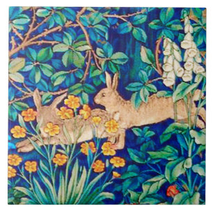 William Morris "Two Hares" - Wild Rabbits Tile