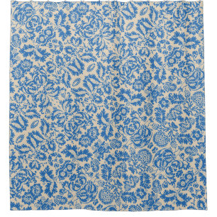 William Morris Venetian Blue Floral Tile Art