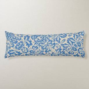William Morris Venetian Blue Floral Tile Art Body Pillow