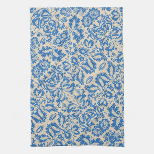 William Morris Venetian Blue Floral Tile Art Kitchen Towel