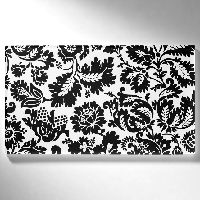 William Morris Venetian Damask Brocade Name Tag (Front)