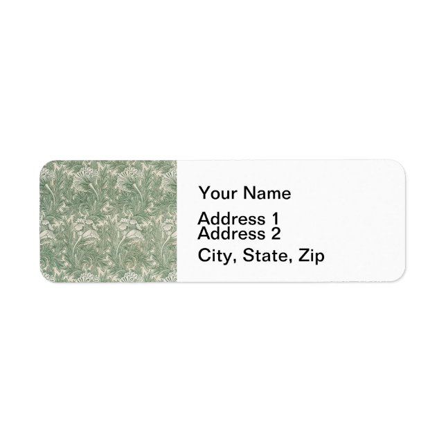 William Morris Vert Sauge Motif Tulipe : Vintage (Devant)
