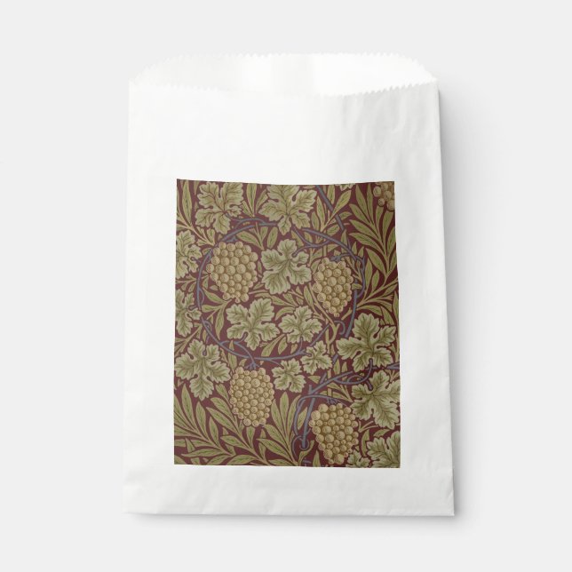 William Morris Vine Grape Red Green Art Favour Bag (Front)