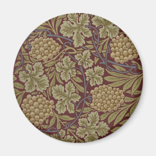 William Morris Vine Grape Red Green Art Magnet