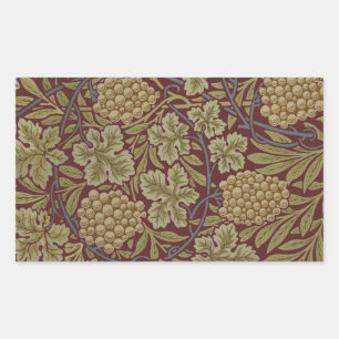 William Morris Vine Grape Red Green Art Sticker