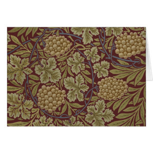 William Morris Vine Grappe Rouge Vert Art