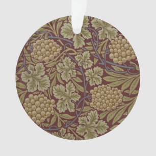 William Morris Vine Grappe Rouge Vert Art