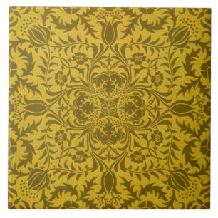William Morris Vine Vintage Brown Flower Pattern Tile