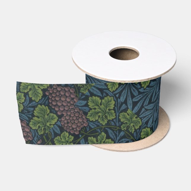 William Morris Vine Wallpaper Design Satin Ribbon (Spool)