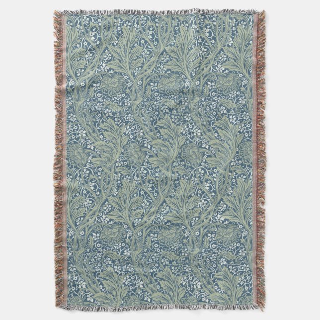 William Morris Vintage Arcadia Pattern Throw Blanket (Front Vertical)