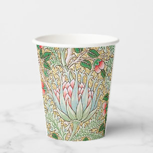 William Morris Vintage Artichoke Floral Pattern Paper Cups