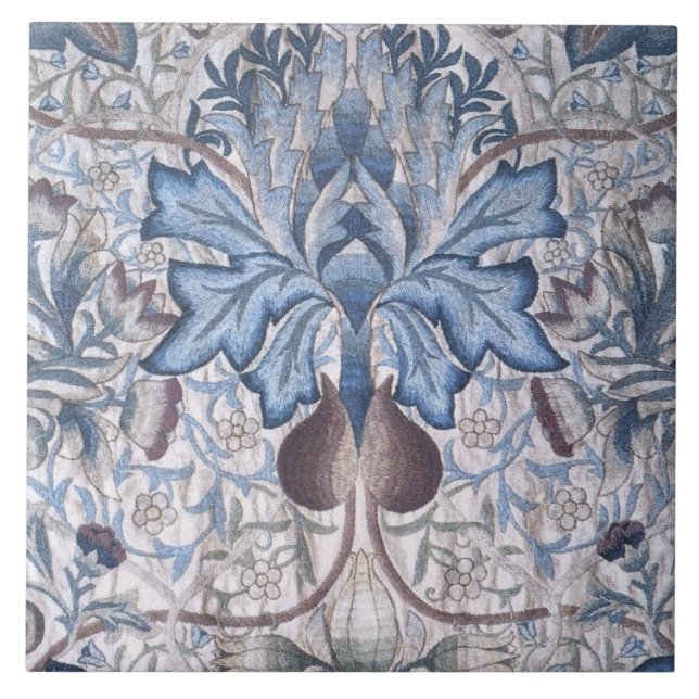 William Morris - Vintage Artichoke Flower Pattern Tile (Front)