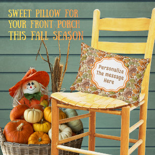 William Morris Vintage Autumn Leaves Personalized Accent Pillow