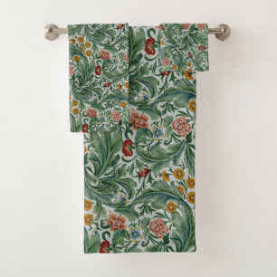 William Morris Vintage Beautiful  Floral Pattern Bath Towel Set