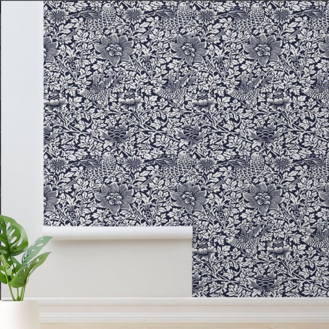 William Morris Vintage Bird & Anemone Pattern Wallpaper (Creator Uploaded)