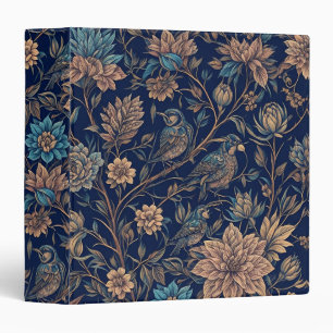 William Morris Vintage Bird Flower Plant Pattern Binder